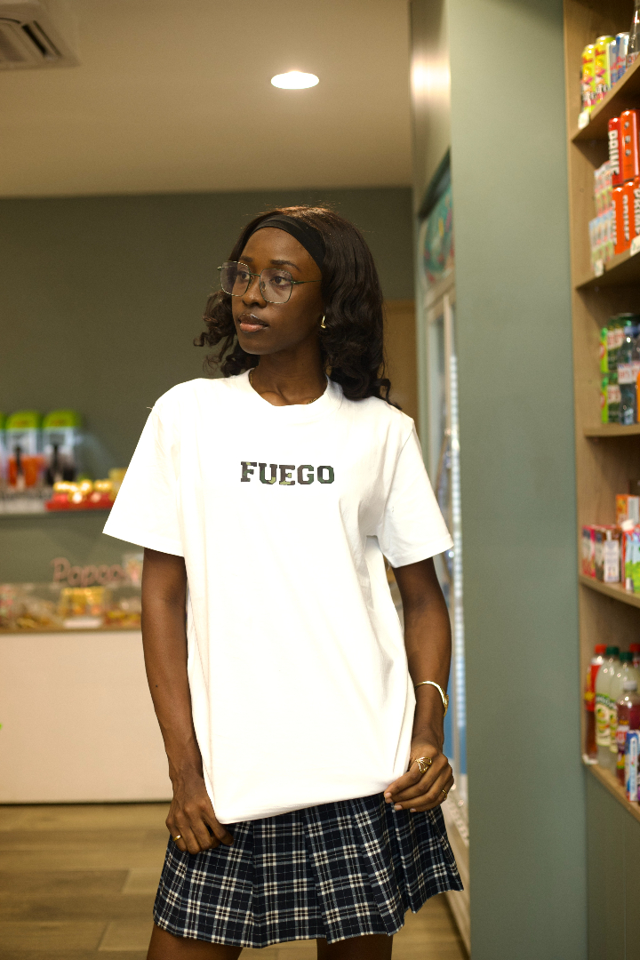 Fuego A.M.A.P.D T-Shirt, Camo Prints on White