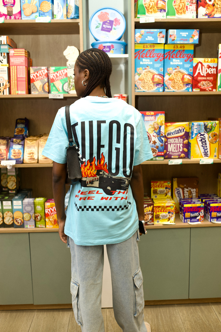 Fuego A.M.A.P.D T-Shirt, Turquoise Blue - Image 2
