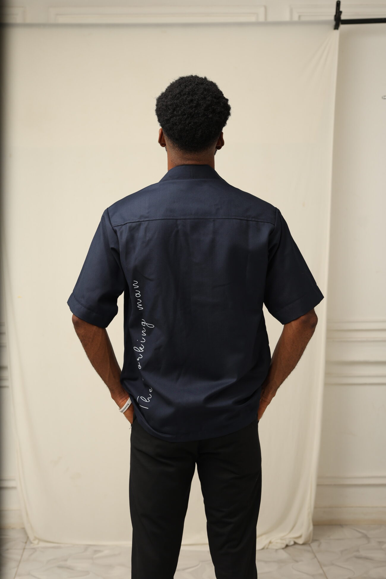 Fuego The Working Man Zip-Up Shirt, Blue-Black - Image 2